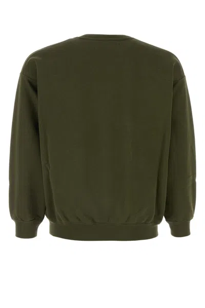 Baracuta Oversize Cotton Blend Crew-neck Sweatshirt With Graphic Print In Green