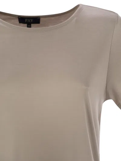 Fay Jersey T-shirt With Boat Neckline