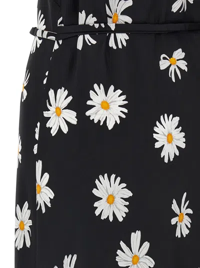 Moschino All-over Daisy Print Silk Twill Midi Dress