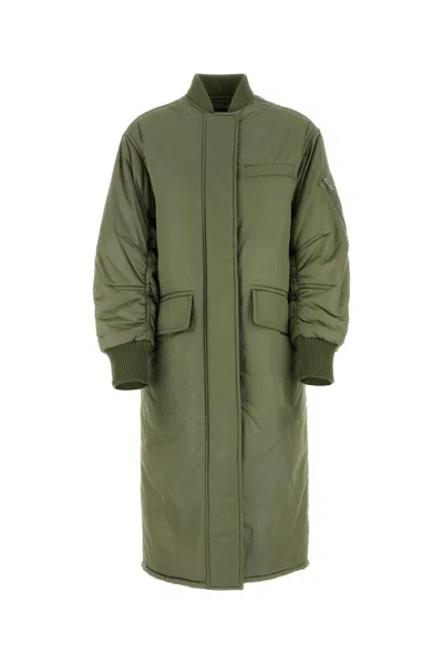 STAND STUDIO OLIVE GREEN NYLON ABBIE PADDED JACKET 