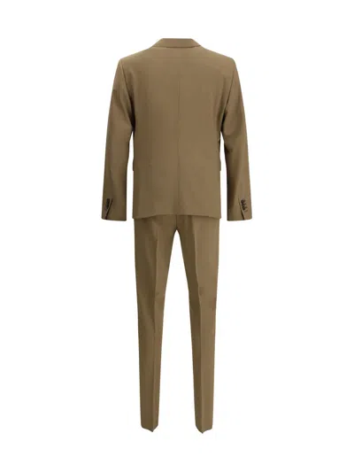Dsquared2 Einreihiger Baumwollanzug In Berlin-passform In Brown