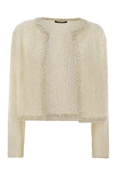Fabiana Filippi Women's Tweed-effect Yarn Cardigan In Beige