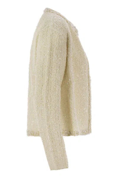 Fabiana Filippi Women's Tweed-effect Yarn Cardigan In Beige