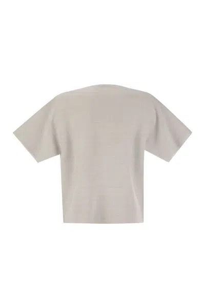 Shop Fabiana Filippi Cotton And Lurex Boat-neck Sweater In Light Grey