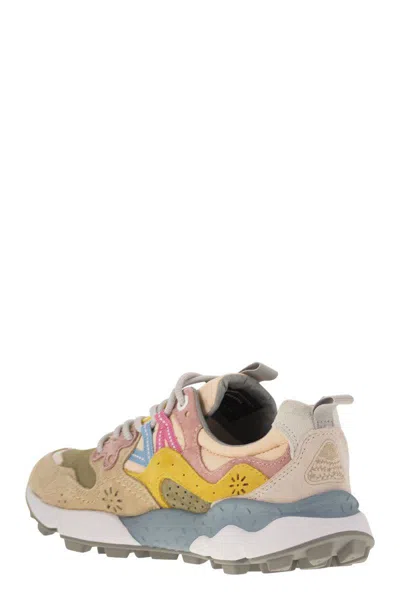 Flower Mountain Yamano 3 Suede And Nylon Dark Rose And Chestnut Sneakers In Pink/brown