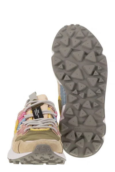 Flower Mountain Yamano 3 Suede And Nylon Dark Rose And Chestnut Sneakers In Pink/brown