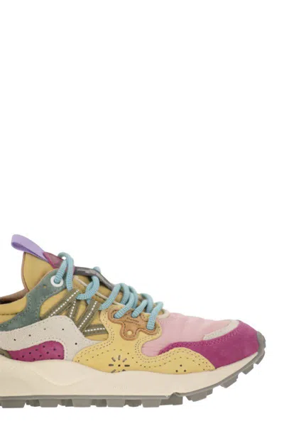 Flower Mountain Yamano 3 - Sneakers In Suede And Technical Fabric In Pink/fucsia