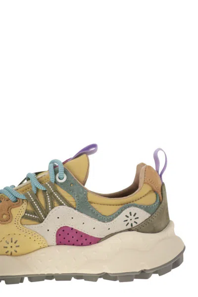 Flower Mountain Yamano 3 - Sneakers In Suede And Technical Fabric In Pink/fucsia