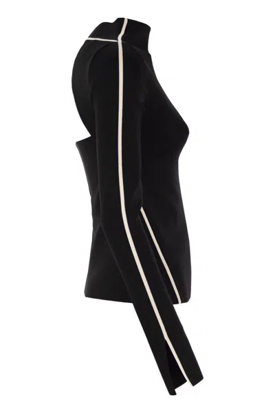 Sportmax Sleeveless Top With Contrast Trim And Cut-out Detailing In Black