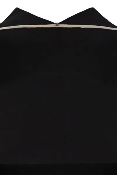 Sportmax Sleeveless Top With Contrast Trim And Cut-out Detailing In Black