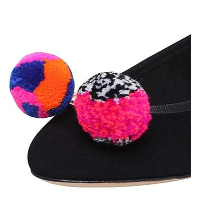 Shop Sophia Webster Pom Pom Ballerina Pumps In Black