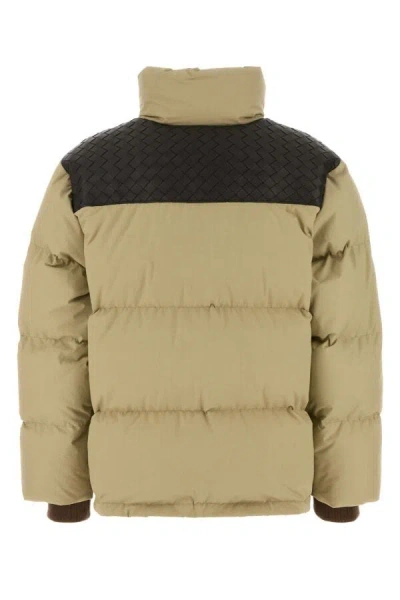 Bottega Veneta Beige Cotton Down Jacket In Brown