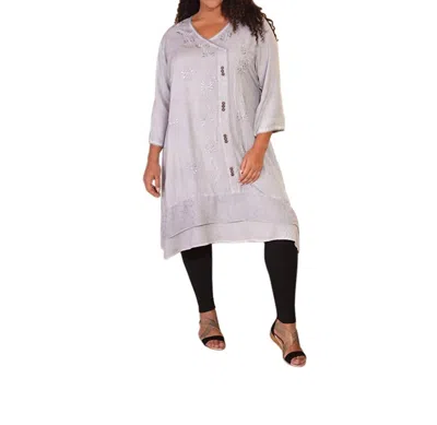 On The Plus Side Eden 3/4 Sleeve Dress - Plus Size In Gray In Grey