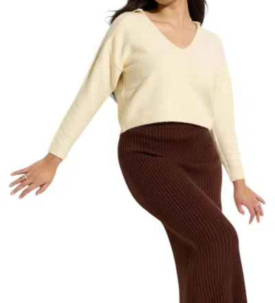 Callahan Camille Knit Pullover Sweater In Cream In White