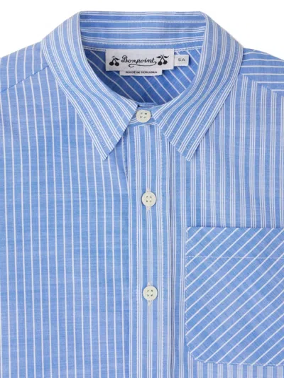 Bonpoint Light Blue Tango Striped Shirt In Blue