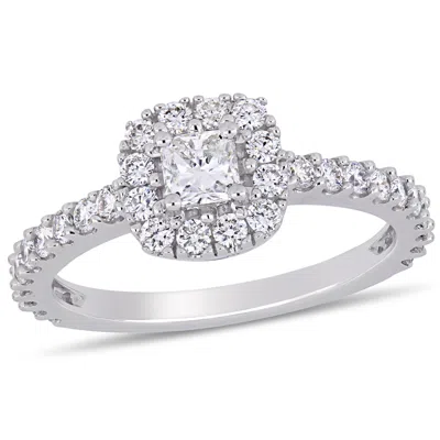 Mimi & Max 1ct Tw Diamond Halo Engagement Ring 14k White Gold In White