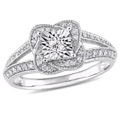 Mimi & Max 1/5ct Tw Diamond Vintage Split Shank Ring 10k White Gold In White