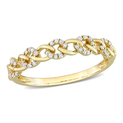 Mimi & Max 1/8ct Tdw Diamond Link Ring 14k Yellow Gold In White