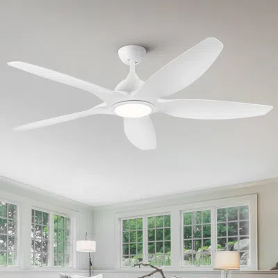 Streamdale Furniture Streamdale Modern 60 In Integrated Led Ceiling Fan Lighting With White Abs