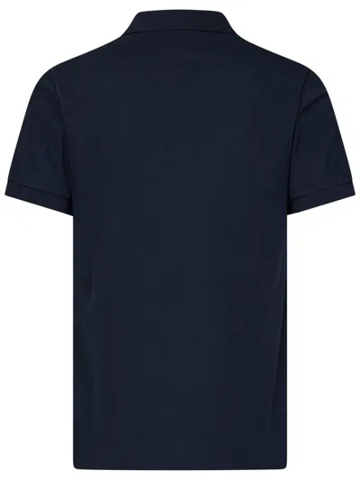 Dolce & Gabbana Cotton Polo Shirt With Buttoned Collar And Ribbed Accents In Blue