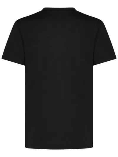 Dolce & Gabbana Black T-shirt With Logo Tag Detail On The Front In Cotton Man In Black