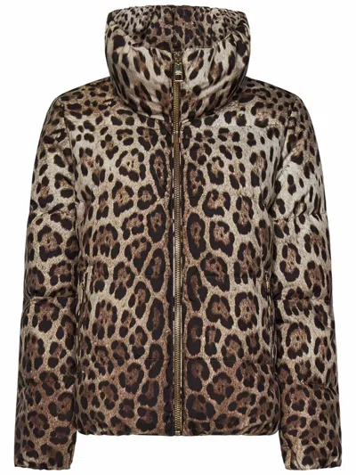 Dolce & Gabbana Down Jacket In Brown