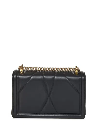 Dolce & Gabbana Devotion Medium Leather Shoulder Bag In Black