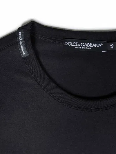 Dolce & Gabbana Crown And Bee Embroidered Crew Neck T-shirt In Black