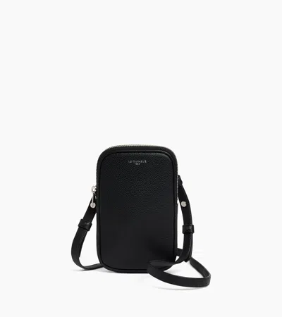 Le Tanneur Phone Case In Grained Leather In Black