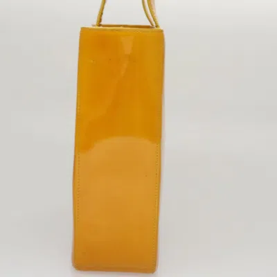Pre-owned Chanel Shopping Yellow Patent Leather Tote Bag ()