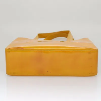 Pre-owned Chanel Shopping Yellow Patent Leather Tote Bag ()