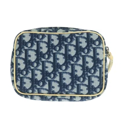 Pre-owned Dior Trotter Navy Canvas Clutch Bag ()