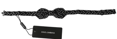 Dolce & Gabbana Elegant Black Polka Dot Silk Bow Men's Tie In Black