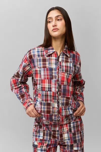 Danielle Guizio Ny Adrian Patchwork Bomber In Blue Multi
