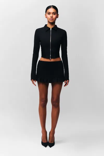 Danielle Guizio Ny Apolline Smocked Jacket In Black