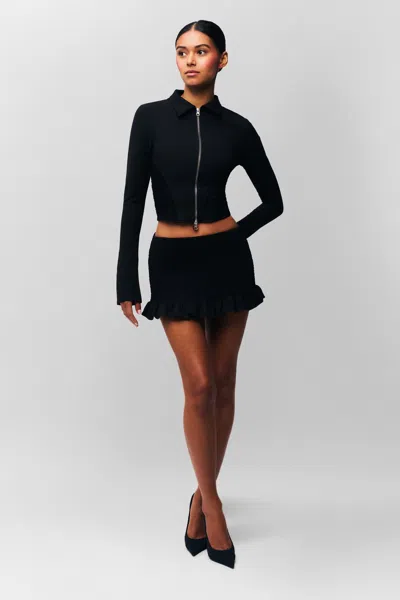 Danielle Guizio Ny Apolline Smocked Skirt In Black