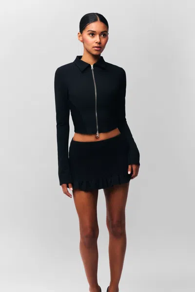 Danielle Guizio Ny Apolline Smocked Skirt In Black