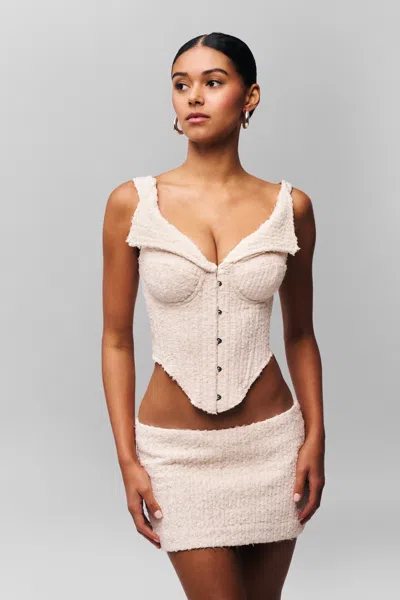 Danielle Guizio Ny Chamonix Chiffon Corset In Ivory