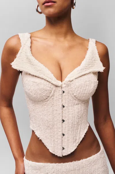 Danielle Guizio Ny Chamonix Chiffon Corset In Ivory