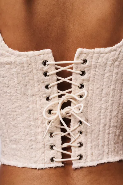 Danielle Guizio Ny Chamonix Chiffon Corset In Ivory