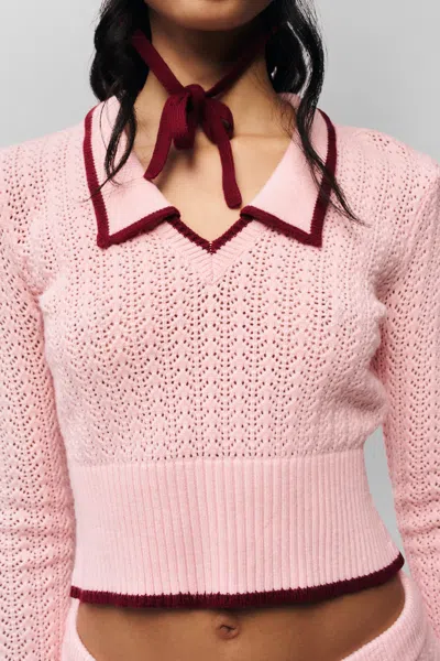 Danielle Guizio Ny Charlotte Pullover Knit In Ballet Slipper