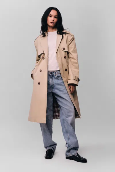 Danielle Guizio Ny Classic Trench Coat In Khaki