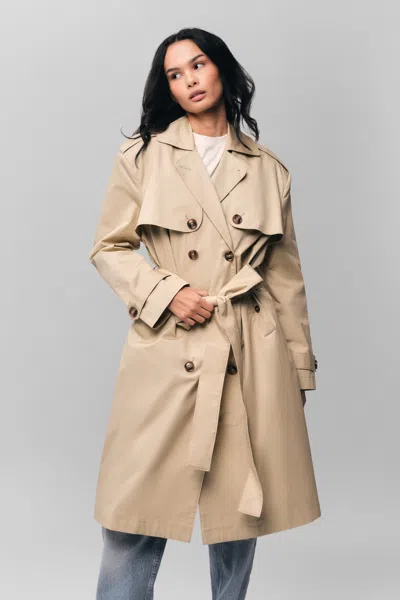 Danielle Guizio Ny Classic Trench Coat In Khaki