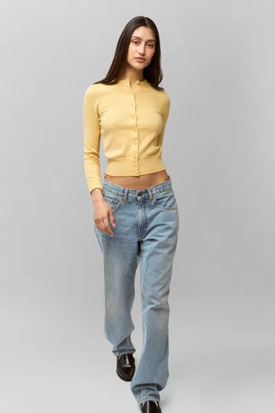 Danielle Guizio Ny Emelie Cropped Cardigan In Honey Butter
