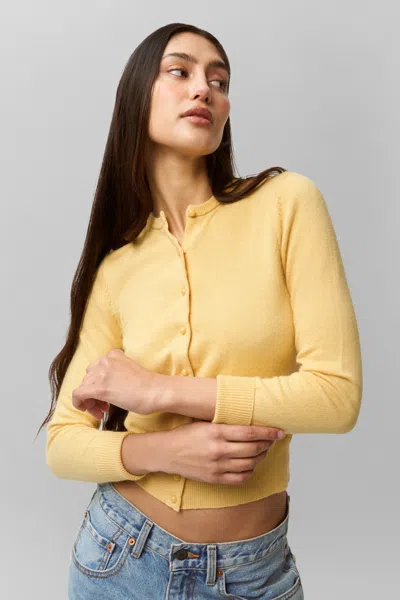 Danielle Guizio Ny Emelie Cropped Cardigan In Honey Butter