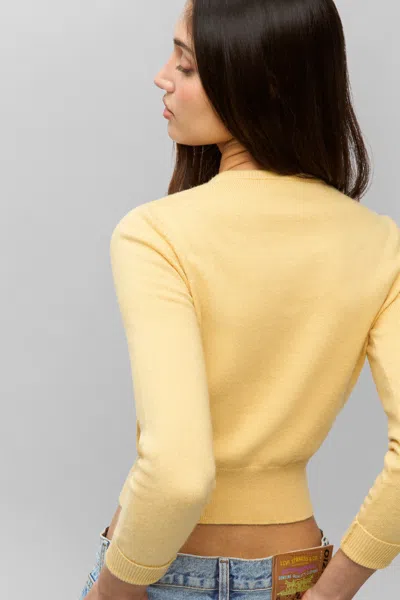 Danielle Guizio Ny Emelie Cropped Cardigan In Honey Butter