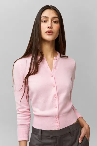 Danielle Guizio Ny Emelie Cropped Cardigan In Ballet Slipper