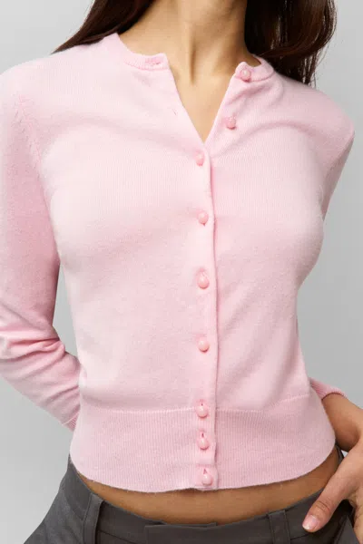 Danielle Guizio Ny Emelie Cropped Cardigan In Ballet Slipper