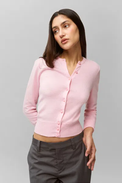 Danielle Guizio Ny Emelie Cropped Cardigan In Ballet Slipper