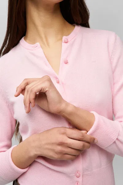Danielle Guizio Ny Emelie Cropped Cardigan In Ballet Slipper